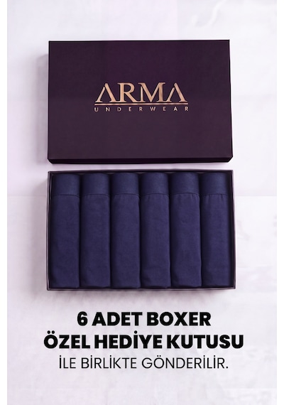 Arma Yıldız Erkek Premium Bambu Lacivert Boxer 6'lı Hediye Kutulu Damat Bohçası Ve Çeyiz Seti Lacivert-6 Arma Yıldız Erkek Premium Bambu Lacivert Boxer 6'lı Hediye Kutulu Damat Bohçası Ve Çeyiz Seti Lacivert-6