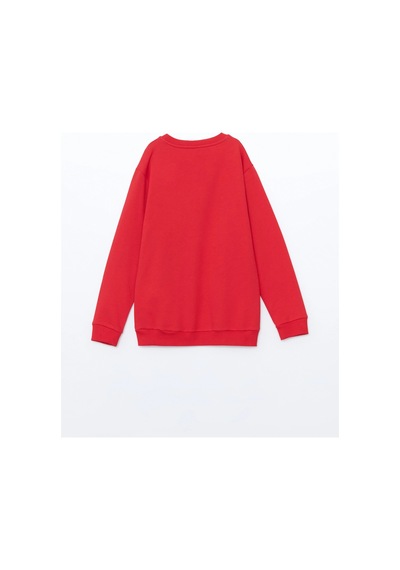 LC Waikiki Lcw Kids Kırmızı Bisiklet Yaka Erkek Çocuk Sweatshirt Canlı Kırmızı