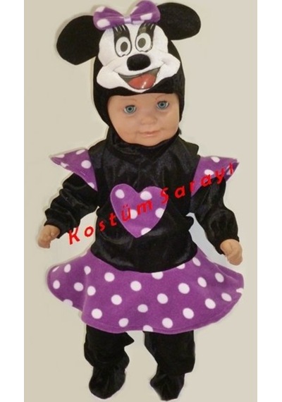 Kostümsarayı Bebek Minnie Mouse Kostümü Etekli