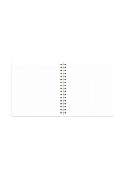15x16 Spiralli Karton Kapak 2'li Kareli Not Defter Seti - Pötikare 124-Pembe