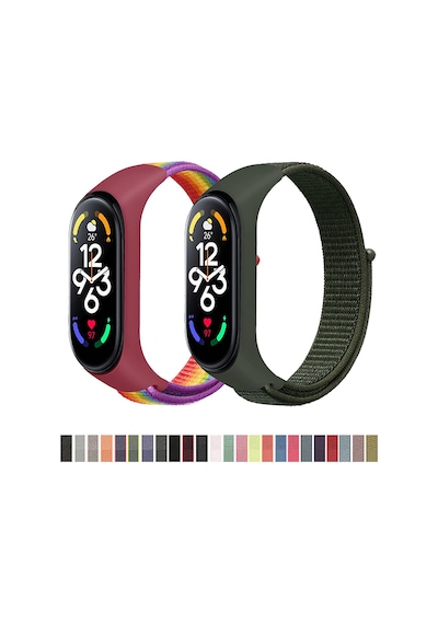 Xiaomi Mi Band 5-6-7 Hasır Örgü Desenli Esnek Kordon Kayış - KY47