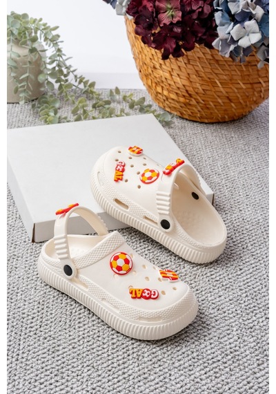 N Moda Unisex Çocuk Figürlü Sticker Sandalet-terlik Galatasaray