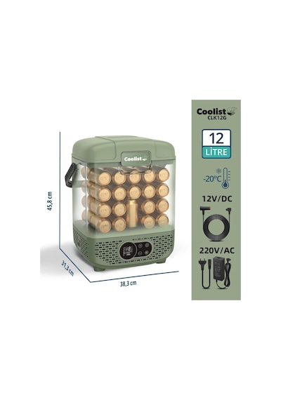 Coolist Clk12g 12/24volt/ 220volt 12 Litre Taşınabilir Kompresörlü Oto Buzdolabı
