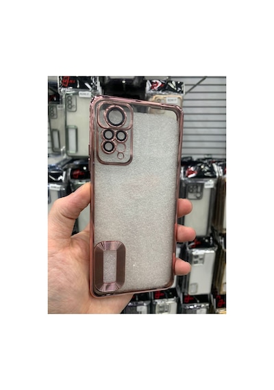 Xiaomi Redmi Note 11 Pro Kamera Lens Korumalı Şeffaf Yumuşak Silikon Telefon Kılıfı Kapak Rose