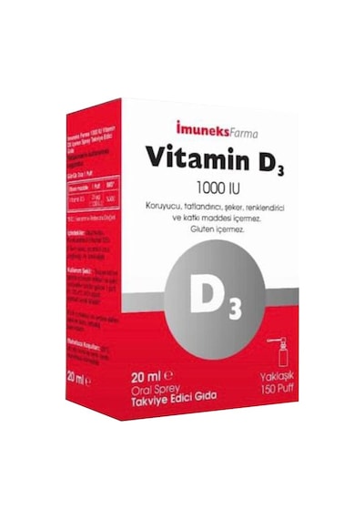 İmuneks Vitamin D3 1000 Iu Sprey 20ml