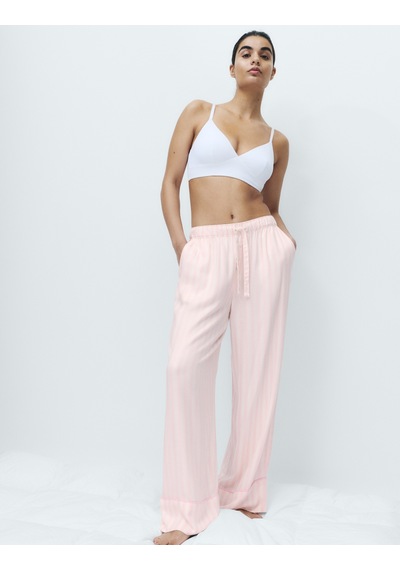 Marks & Spencer 2’li Twill Geniş Paça Pijama Altı T37001843P Pembe Mix