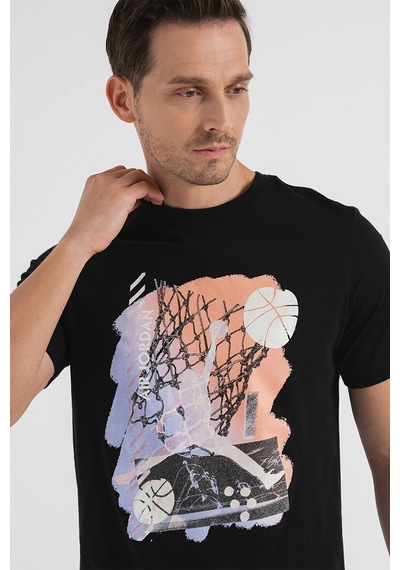 Nike Air Jordan Brand Graphic Ss Crew Grafik Baskılı Erkek Tişört Siyah Siyah