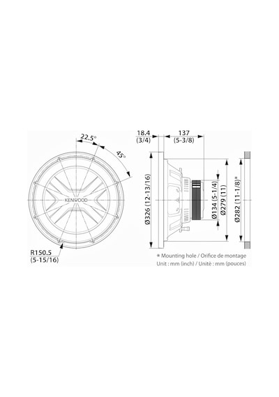 Kenwood Kfc-ps3017w Yeni Ps Serisi 30cm Subwoofer kabinsiz
