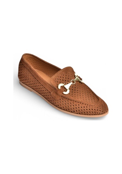 Fox Shoes Y291262402 Taba Süet Toka Detaylı Kadın Babet Taba