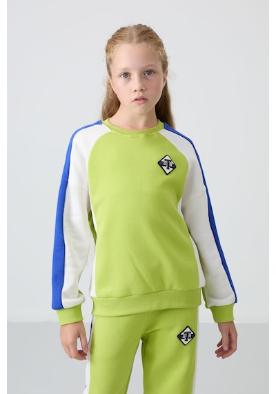 Tommylife Tommy Life Lime Yeşil Pamuklu İçi Tüylü Yumuşak Dokulu Standart Fit Baskılı Kız Çocuk Eşofman Takım - 75165 Yeşil