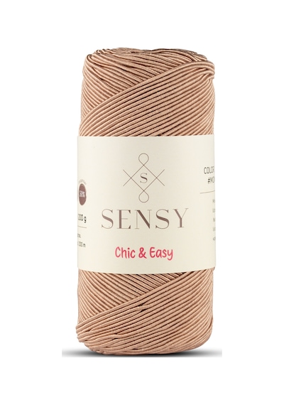 Sensy Premium Chic&easy 200 Gr Slim Supra İpi Mumlu İp Makrome İpi Çanta İpi Makrome İp Vizon