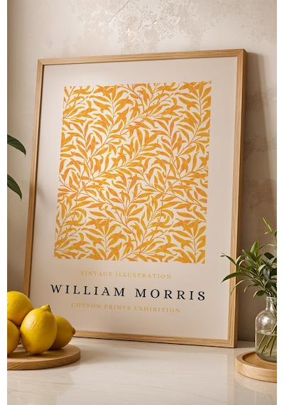 William Morris Willow Bough Çerçeveli Tablo - Söğüt Dalı Deseni - Eklektik Tarz Duvar Dekoru