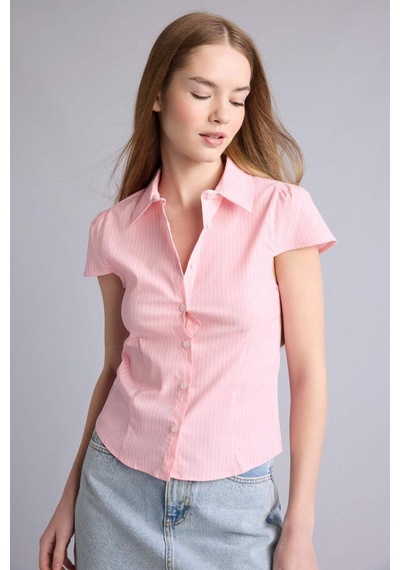 Defacto Fıtted Bengalin Gömlek H3093ax26smpn171 Pembe-pn171