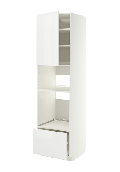 Fırın-mikrodalga Fırın Boy Dolabı, Rınghult Beyaz, 60x60x220 Cm, 1 Kapaklı Ve 1 Çekmeceli Fırın-mikrodalga Fırın Boy Dolabı, Rınghult Beyaz, 60x60x220 Cm, 1 Kapaklı Ve 1 Çekmeceli
