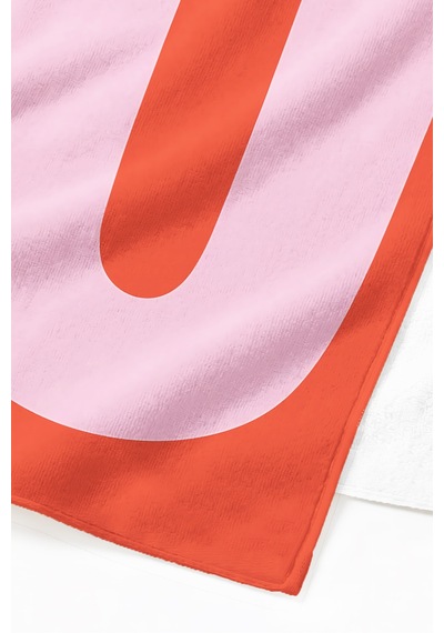 Love Yazılı Modern Plaj Havlusu - Tipografik Kırmızı Pembe Hızlı Kuruyan Havuz Deniz Banyo Havlusu Mat Lavanta