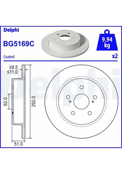 Arka - 508 - Fren Diski Dolu Tip Toyota Ch-r 1.8l 2zr-fxe Hybrıd Zyx11 20- - 292 Çap X 5 Bijon Takım Di - Mıxdepo - Sk F