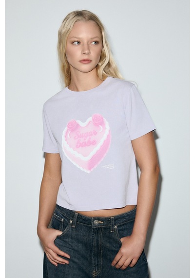 Grımelange Melunae Kadın Organik Pamuklu Bisiklet Yaka Kısa Kollu Baskı Detaylı Lila T-shirt Lila Grımelange Melunae Kadın Organik Pamuklu Bisiklet Yaka Kısa Kollu Baskı Detaylı Lila T-shirt Lila