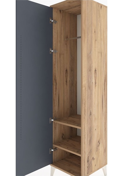 Hyperion Dolap 2 Raflı Tek Kapaklı Tek Askılı 44x44x182 Çam-antrasit Atlas Çam Hyperion Dolap 2 Raflı Tek Kapaklı Tek Askılı 44x44x182 Çam-antrasit Atlas Çam
