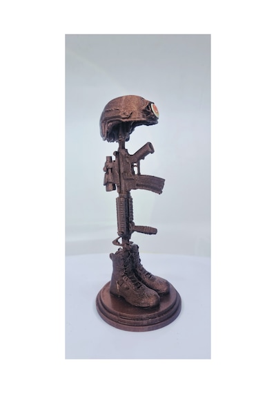 Falden Soldier Askeri Anıt Biblo Figür 20cm Metalik