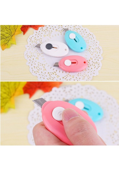 2 Adet Ultra Keskin Çelik Bıçaklı Mini Tekli Anahtarlıklı Falçata Maket Bıçağı