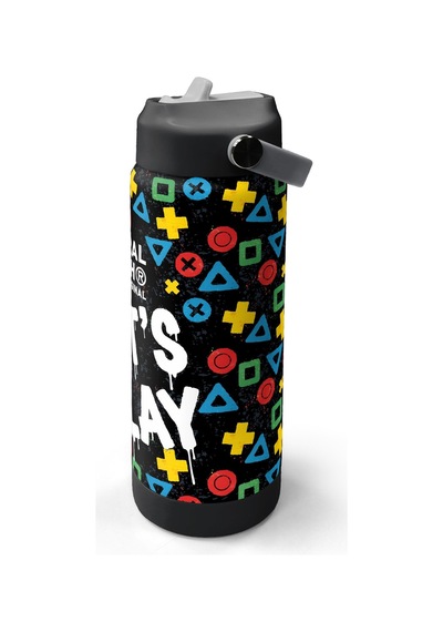 Coral High Siyah Lets Play Desenli Katlanır Ağızlıklı Çelik Termos 650 Ml 38314 Siyah