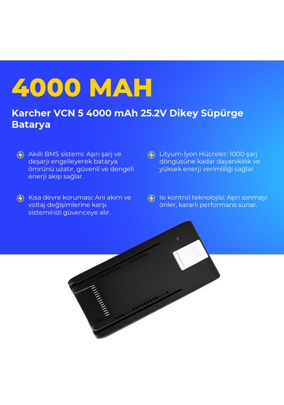 Karcher Vcn 5 4000 Mah 25.2v Dikey Süpürge Batarya