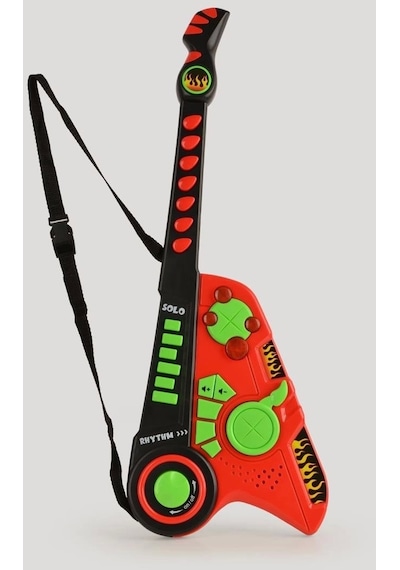 Led Işıklı Melodili Askılı Müzikli Gitar - Lc-30968