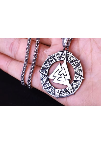 Paslanmaz Çelik Valknut Güç Simgesi Viking Kolye Paslanmaz Çelik Valknut Güç Simgesi Viking Kolye