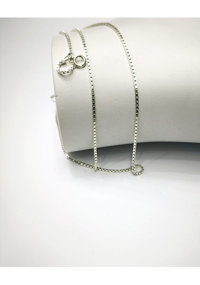 Omar Silver Unisex Küp Zincir Gümüş Kolye 1,3 Mm
