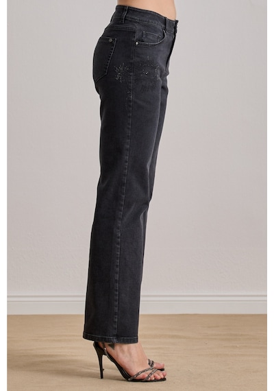Slim Straight Siyah Jean Pantolon Siyah