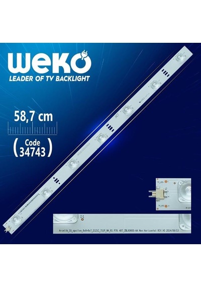Arcelik 55 Apollon 8x8+8x7 2121c 8s1p Nh L2 P76 4x8 Zbl60600-aa - 58.7 Cm 8 Ledli - Wk-044 Led Tv Bar
