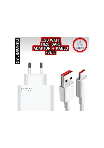 Xiaomi Uyumlu 120w Type-c Hızlı Şarj Aleti Adaptör Ve Kablo Set Xiaomi Redmi Uyumlu