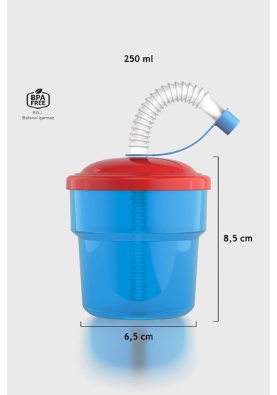 Renga Fizbo 250 Ml Pipetli Pp Bebek Bardak 221007 Mavi - Kırmızı