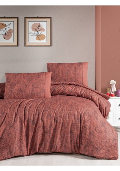 Bedline Ranforce Nevresim Takımı Çift Kişilik Effect Kiremit