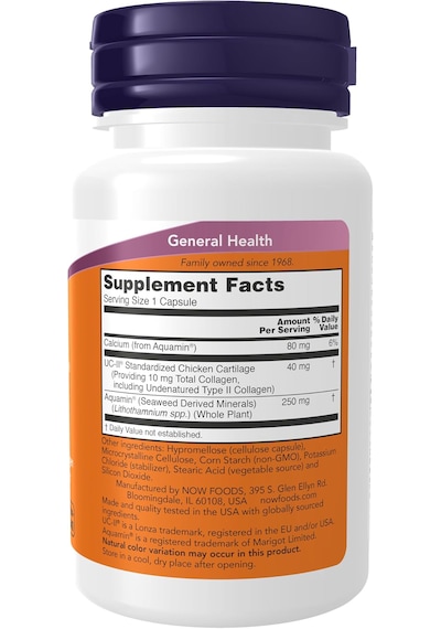 Now Foods Uc-ıı Collagen Hair, Skin & Nails Undenatured Bone, Joint & Cartilage 60 Veg Caps Aromasız