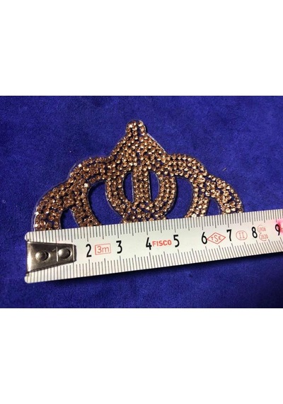 Kristal Sarı Taşlı Taç 8x5 Cm - Şapka Kıyafet Taşlı Aksesuar Altın