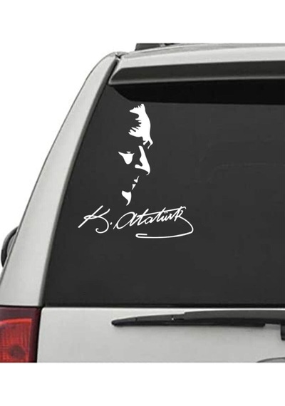 Ulu Önder Mustafa Kemal Atatürk Araç, Araba, Oto, Motorsiklet, Kask, Laptop, Cam Sticker 23x20 Cm
