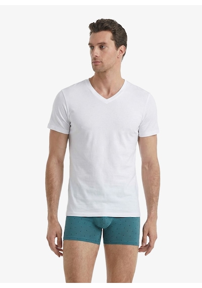 Blackspade Erkek Kutulu V Yaka Slim Fit Esnek Pamuklu Likralı T-shirt Siyah