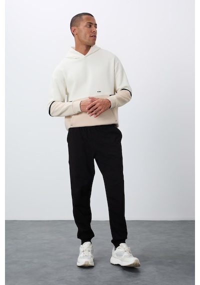 Tommy Life Siyah Klasik Cepli Standart Kalıp Manşetli Erkek Eşofman Alt - 84652 Siyah