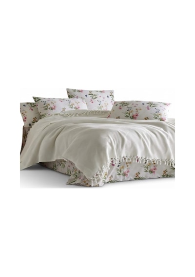 Şaheser Home Mona Pike 220x240 Cm Jakarlı Waffle Dokuma Çift Kişilik Yumuşak Ve Hafif Krem