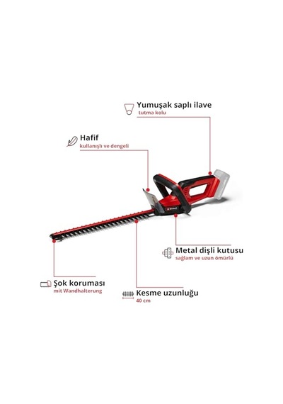 Akülü Çit Budama Makinesi Gc-ch 18/40 Li Solo 3410940