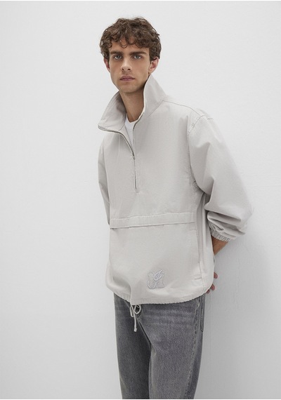 Mavi - Yarı Fermuarlı Kanguru Cepli Gri Sweatshirt 0211684-70074 Gri