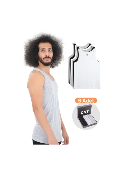 Cnt Erkek Atlet Pamuklu Basic 6'lı Premium Paket Karışık Karışık