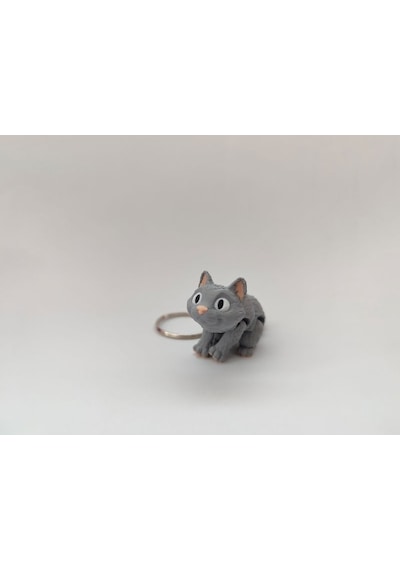 Sevimli Kedi Anahtarlık - 3d Baskı Özel Tasarım
