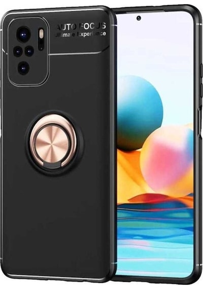 Xiaomi Redmi Note 10 Kılıf Zore Ravel Silikon Kapak Siyah-Rose Gold