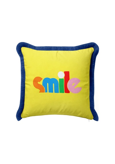 Smile Yazılı Pop Art Retro Saçaklı Yastık Kılıfı - Renk Bloklu Sarı Lacivert Püsküllü Kırlent Kılıfı Derin Düş Opal Smile Yazılı Pop Art Retro Saçaklı Yastık Kılıfı - Renk Bloklu Sarı Lacivert Püsküllü Kırlent Kılıfı Derin Düş Opal