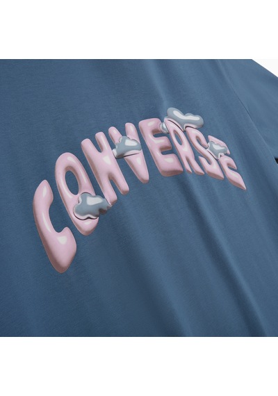 Converse Classic Erkek Grafik Baskılı Mavi T-shirt