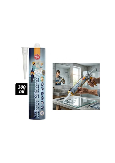 Şeffaf Silikon - 300 Ml - Ayna Cam Yapıştırıcı Standart