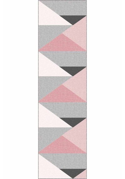 Pembe Kaymaz Geometrik Kesme Rulo Özel Ölçülü Yolluk Ar1332n11