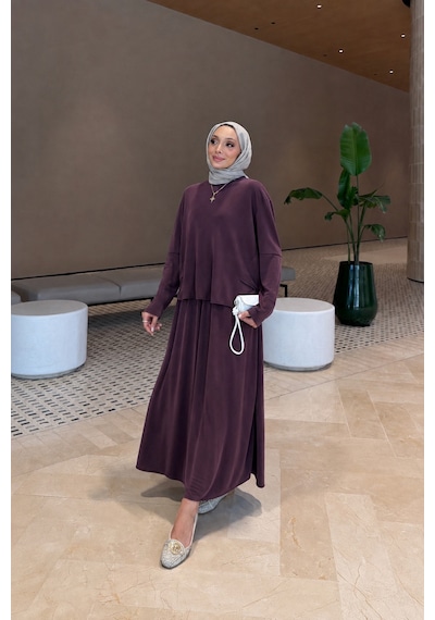 Riella Butik Elovia Oysho Tesettür Takım Mor